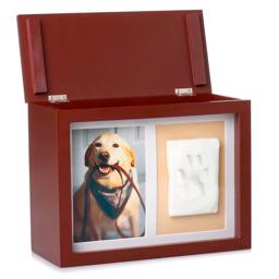 PawPrints Memory Box Med Poteafstøbning Til Opbevaring af Minder Espresso